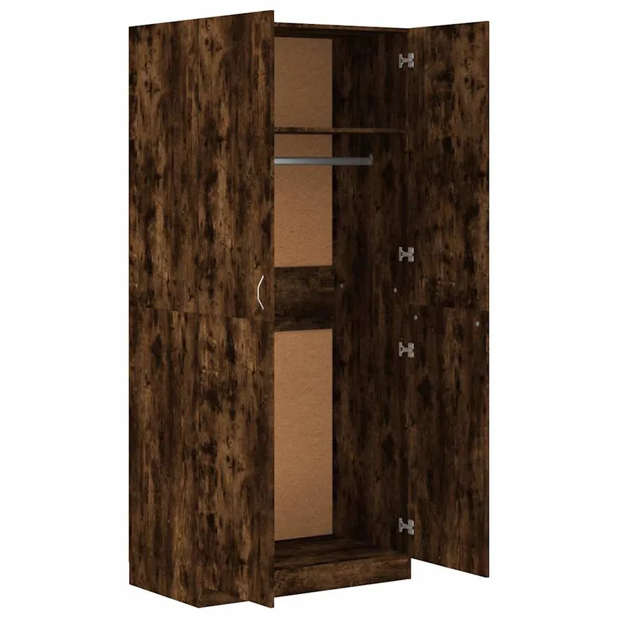 Garde-robe Chêne fumé 90x52x200 cm Bois d'ingénierie - 6