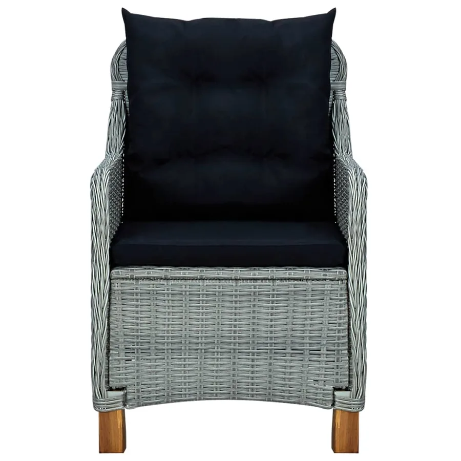 Chaises de jardin avec coussins lot de 2 Résine tressée - 4