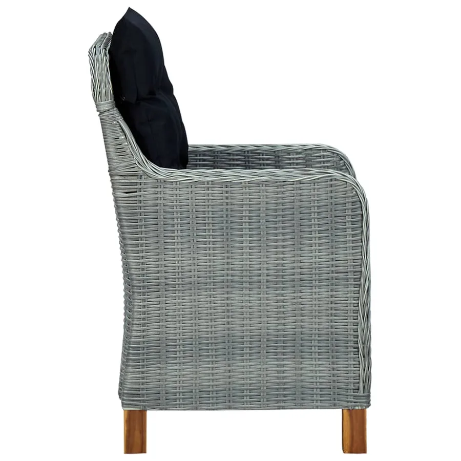 Chaises de jardin avec coussins lot de 2 Résine tressée - 5