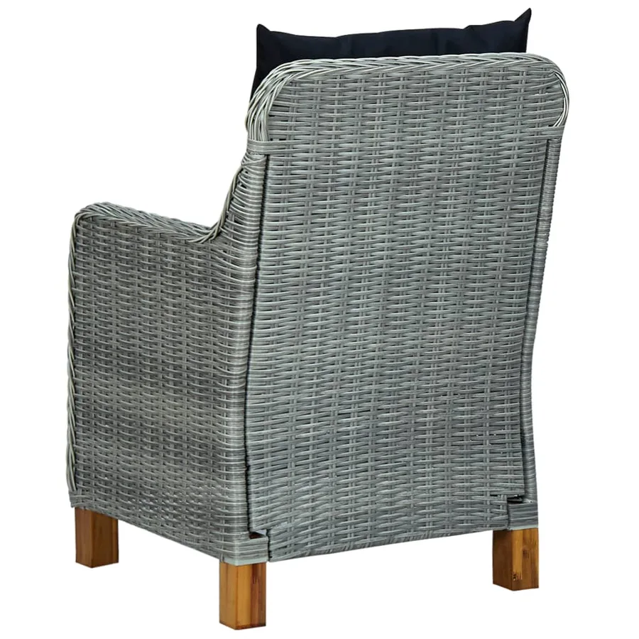 Chaises de jardin avec coussins lot de 2 Résine tressée - 6