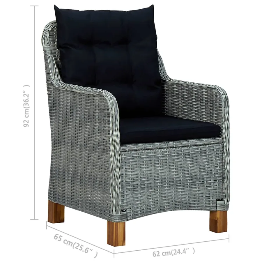 Chaises de jardin avec coussins lot de 2 Résine tressée - 8