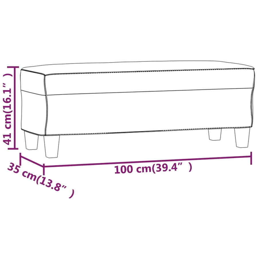 Banc Beige 100x35x41 cm Tissu microfibre - 7