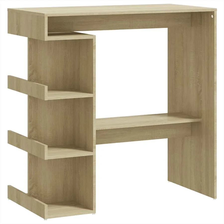 Table de bar étagère de rangement Chêne sonoma Bois ingénierie - 2