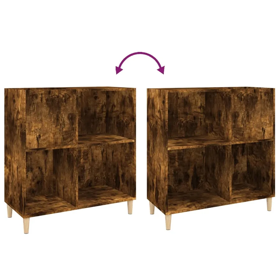 Armoire à disques chêne fumé 84,5x38x89 cm bois d'ingénierie - 7