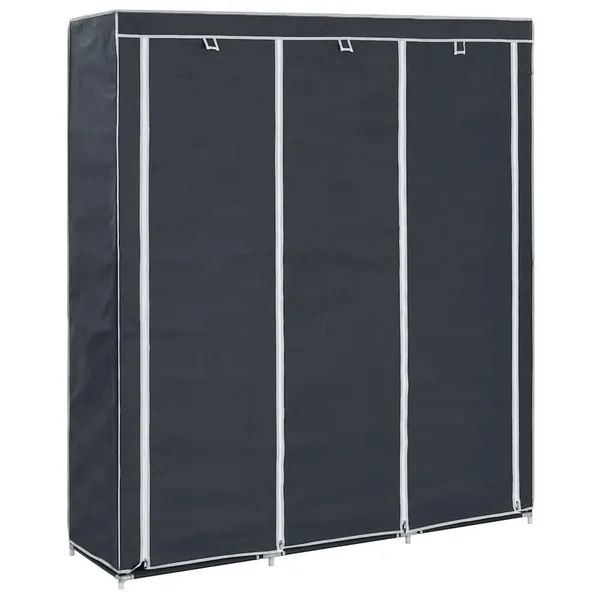 Armoire avec compartiments et barres Noir 150x45x175 cm Tissu