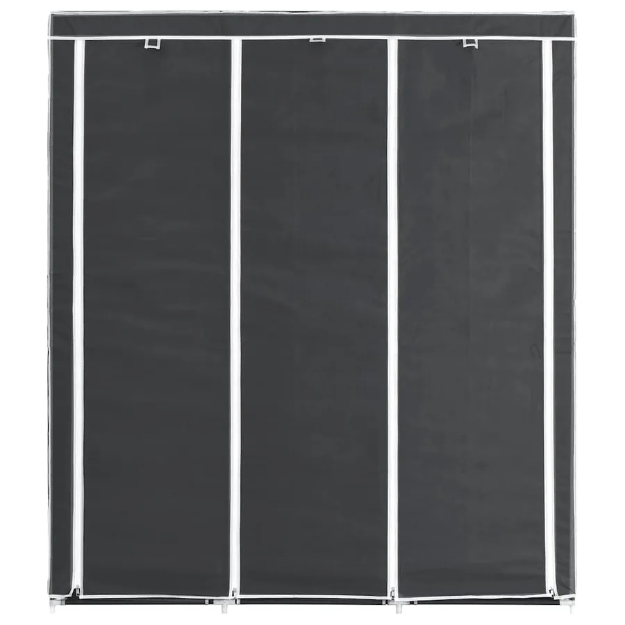 Armoire avec compartiments et barres Noir 150x45x175 cm Tissu - 4
