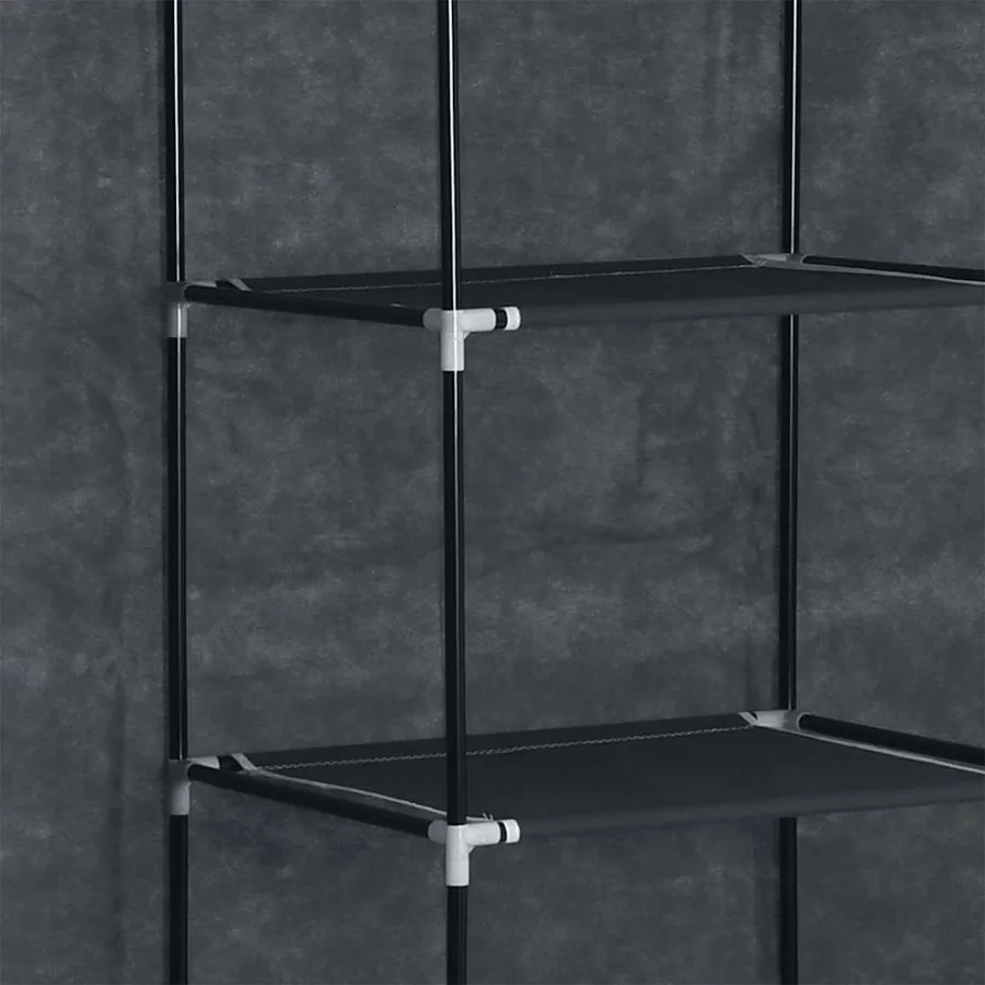Armoire avec compartiments et barres Noir 150x45x175 cm Tissu - 8