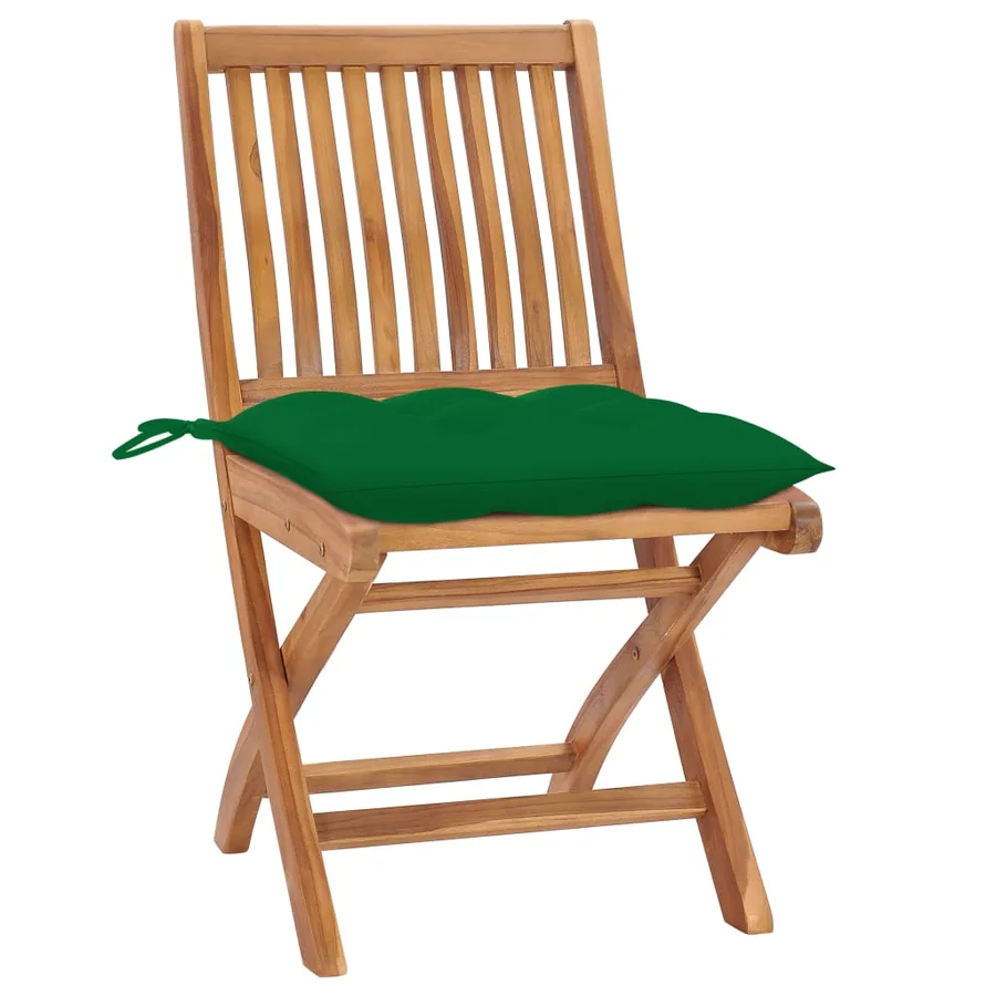 Chaises pliables de jardin avec coussins lot de 6 Bois de teck - 3
