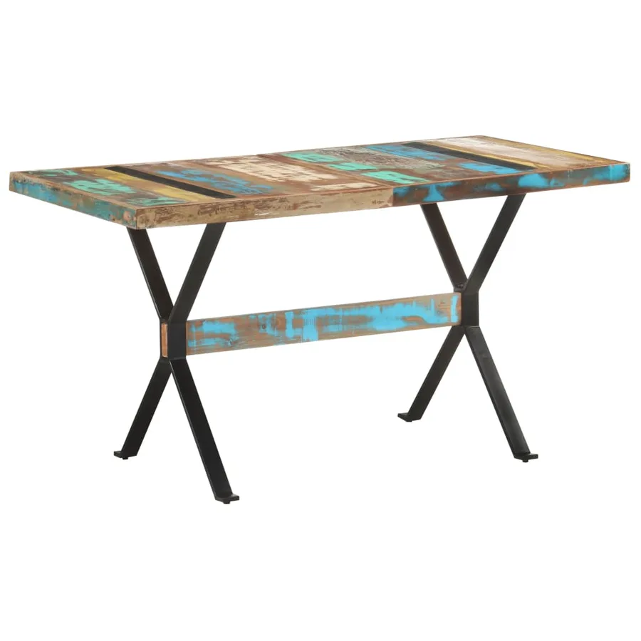 Table à manger 140x70x76 cm Bois de récupération massif - 11