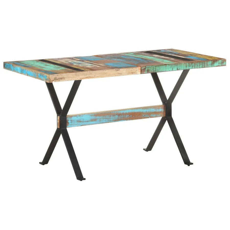 Table à manger 140x70x76 cm Bois de récupération massif - 8