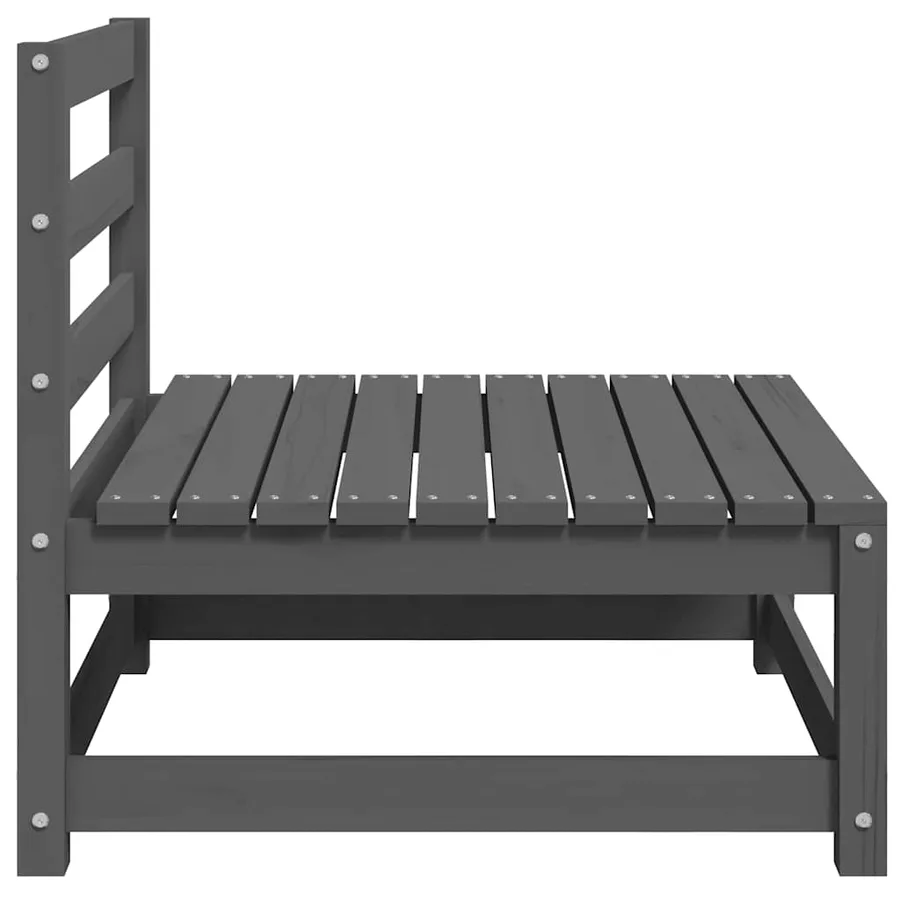 Canapés centraux de jardin coussins2pcs Gris Bois de pin massif - 4