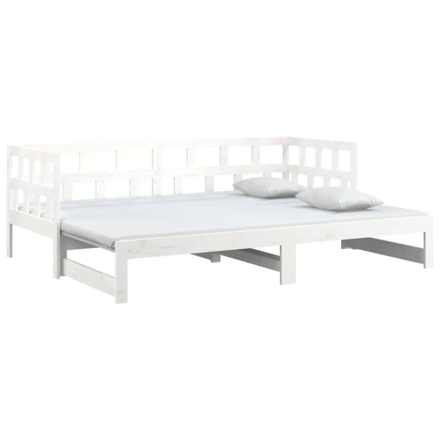 Lit coulissant sans matelas blanc 2x(90x200) cm - 3