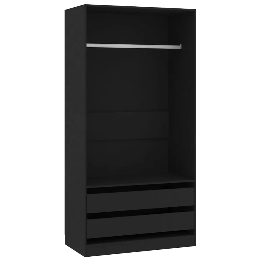 Garde-robe Noir 100x50x200 cm Bois d'ingénierie - 2