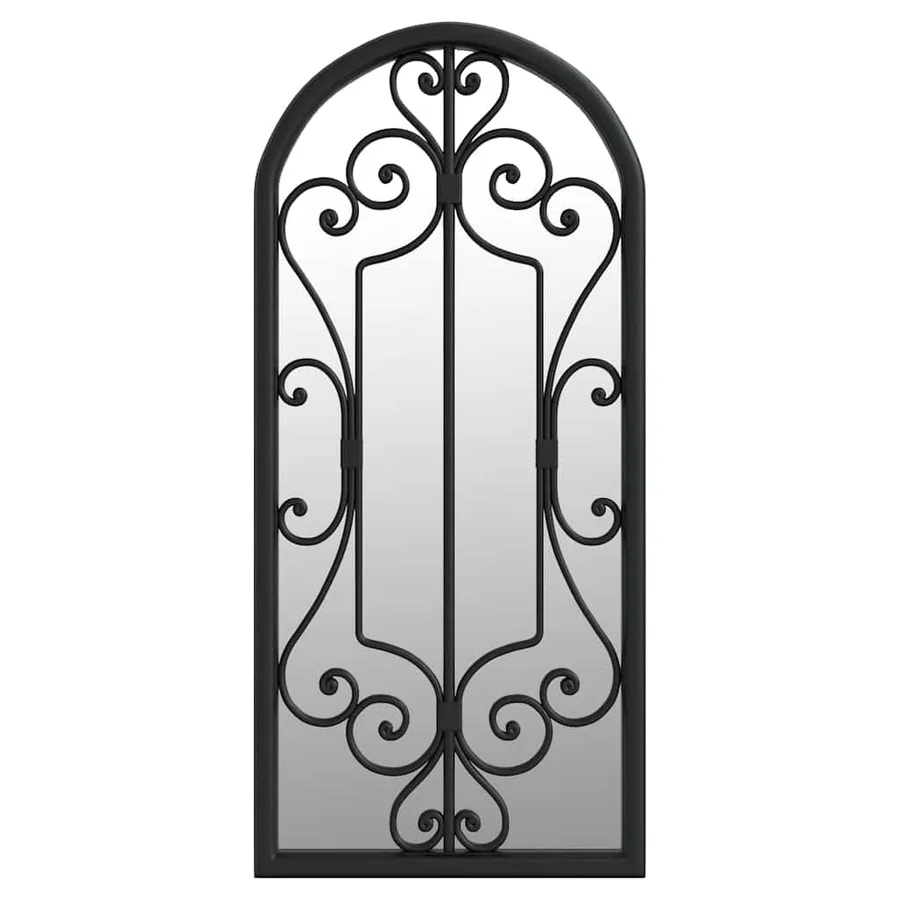 Miroir de jardin Noir 100x45 cm Fer pour utilisation extérieure - 2