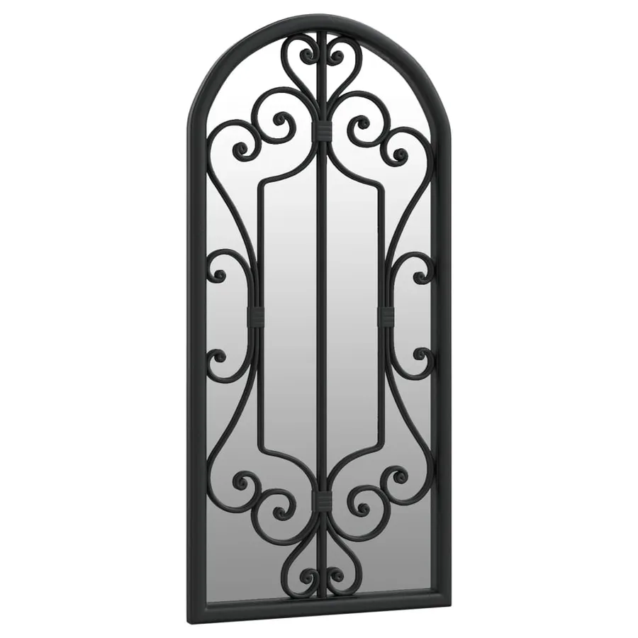 Miroir de jardin Noir 100x45 cm Fer pour utilisation extérieure - 3