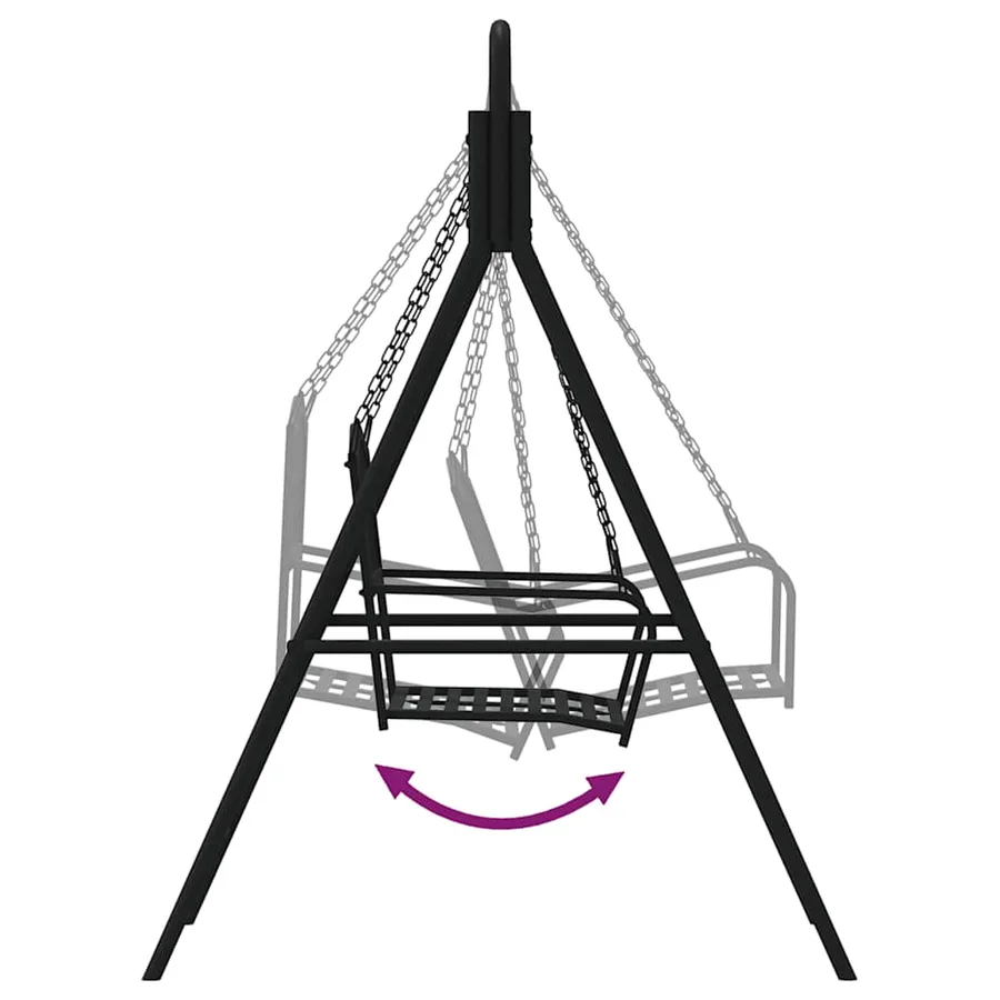 Balancelle 124 cm Noir Acier - 7