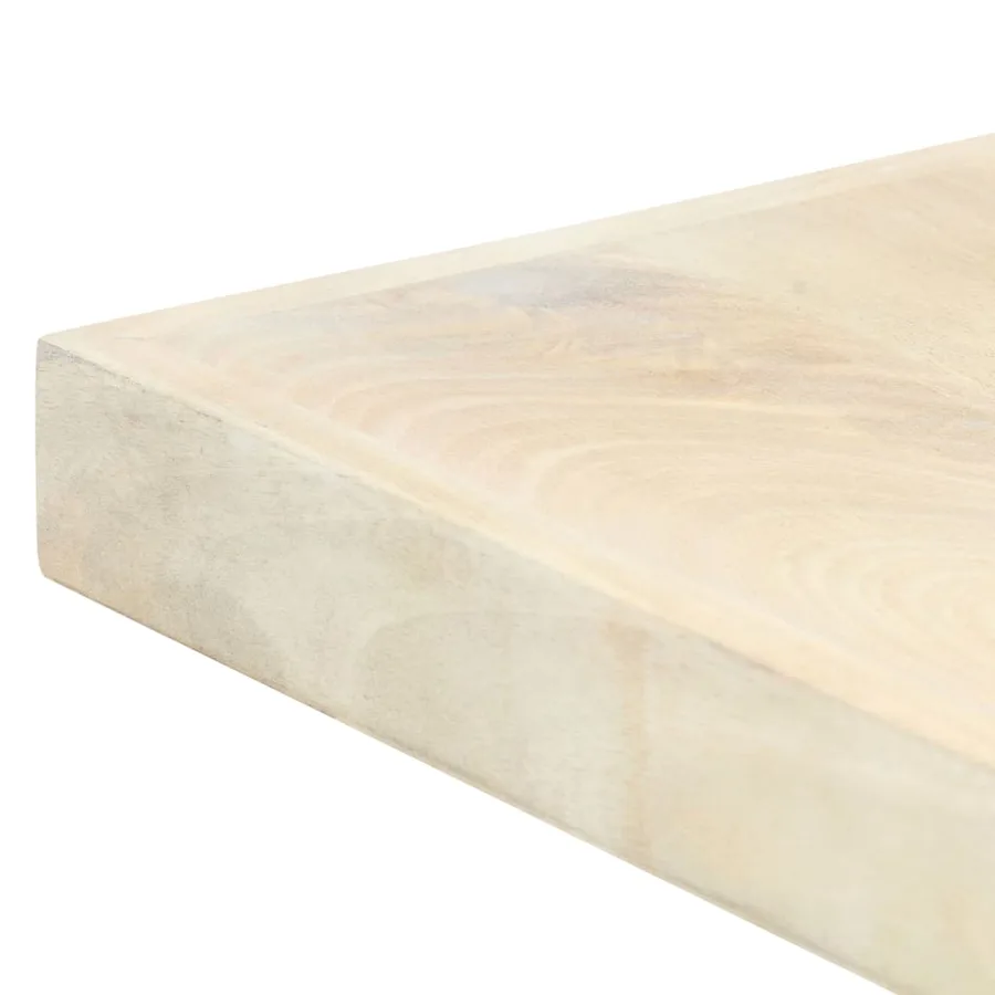 Table de salle à manger Blanc 200x100x75cm Bois manguier massif - 5