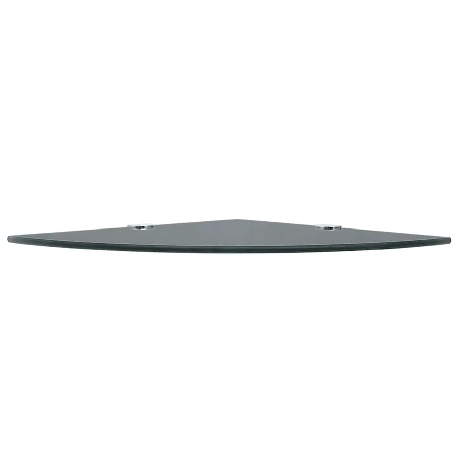 Étagères d'angle 2 pcs et supports chromés Verre Noir 25x25 cm - 4