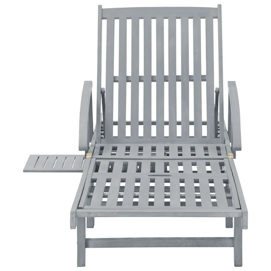 Chaise longue de jardin avec coussin Bois d'acacia solide - 7