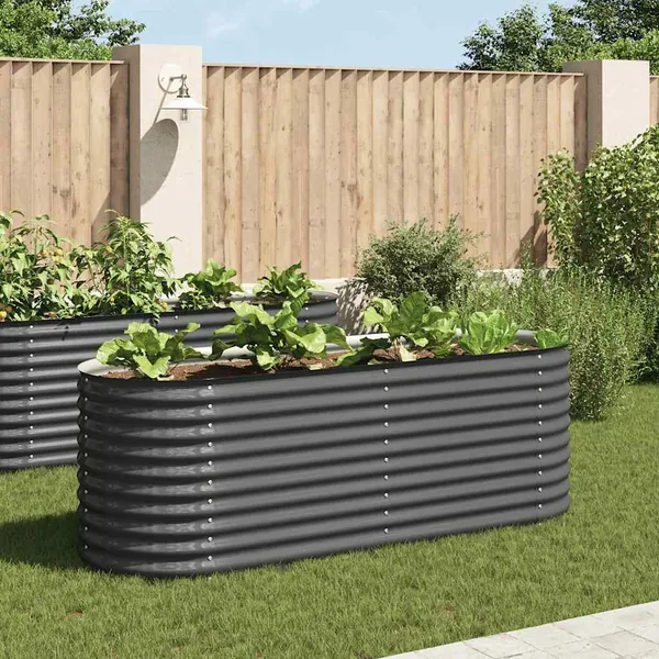 Lit surélevé de jardin 240x80x81 cm Acier galvanisé Gris