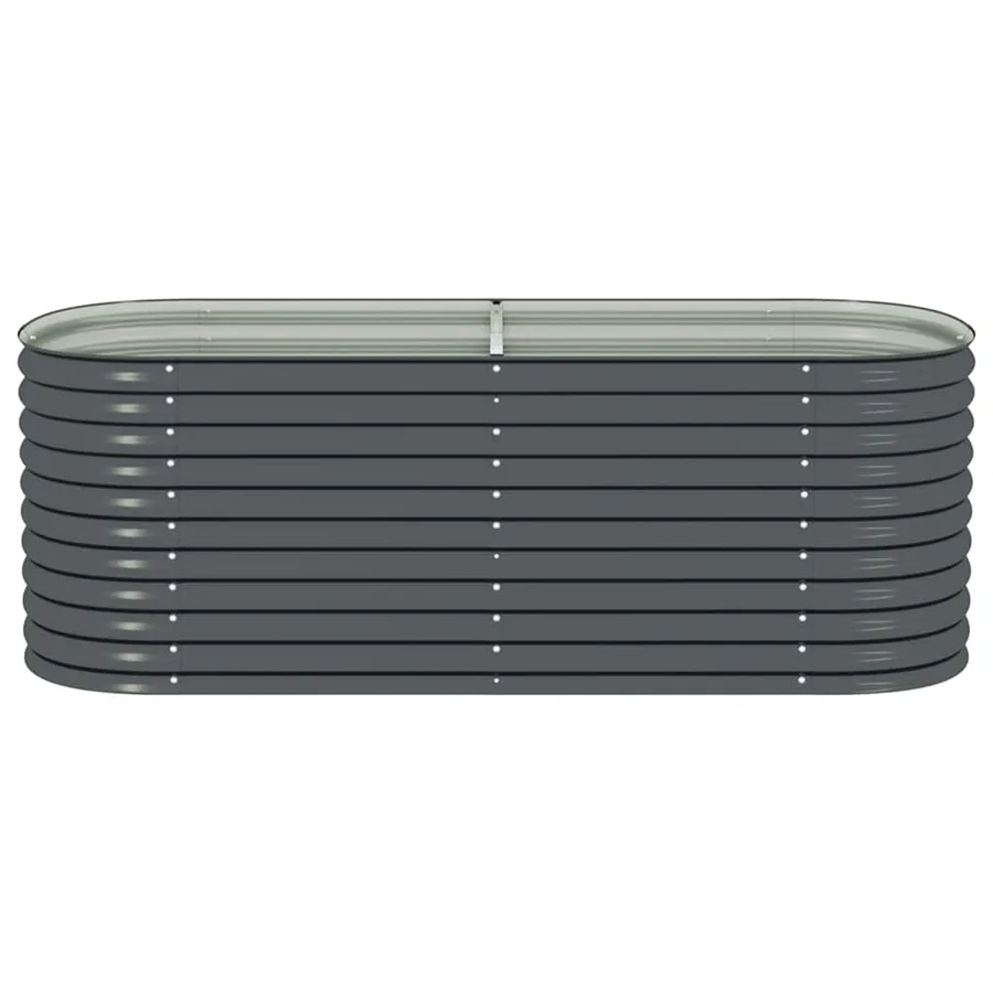 Lit surélevé de jardin 240x80x81 cm Acier galvanisé Gris - 5
