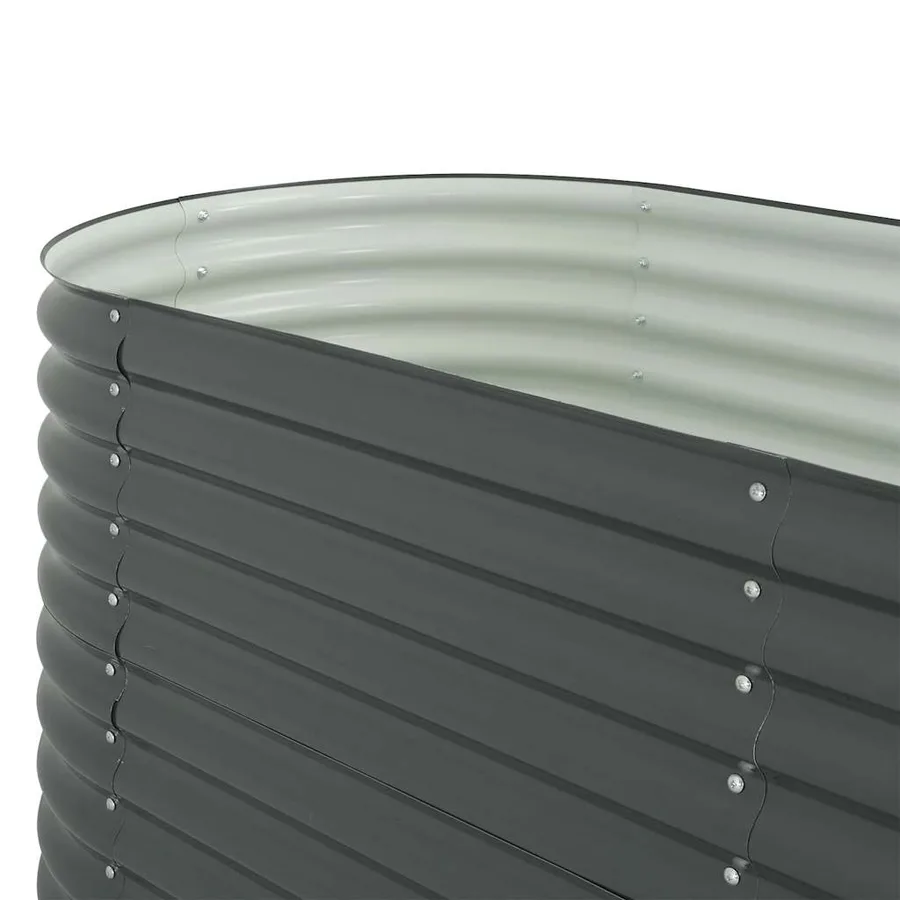 Lit surélevé de jardin 240x80x81 cm Acier galvanisé Gris - 8