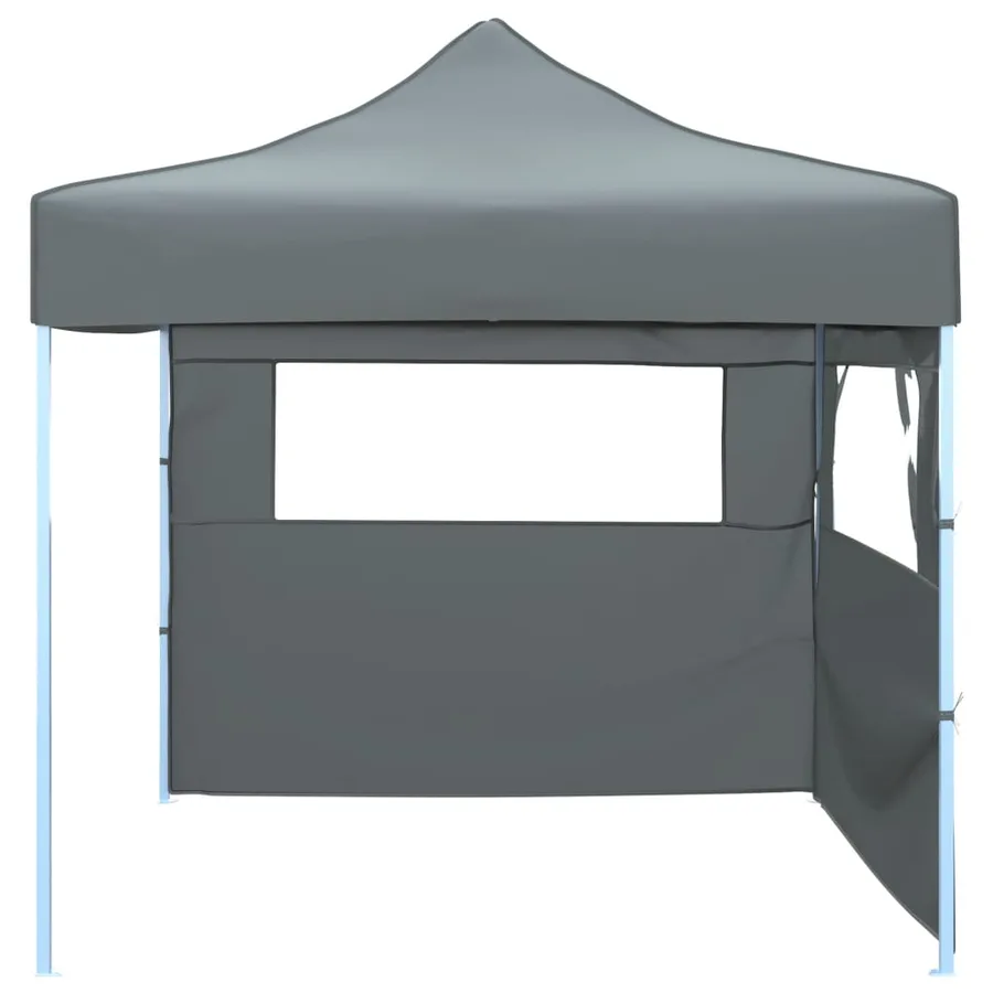 Tente de réception escamotable avec 2 parois 3x3 m Anthracite - 2