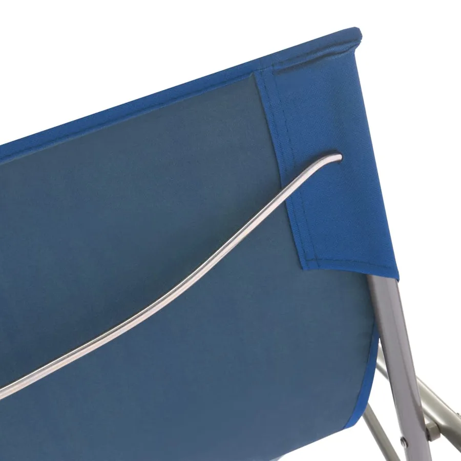 Chaises de plage pliables lot de 2 Acier et tissu oxford Bleu - 7
