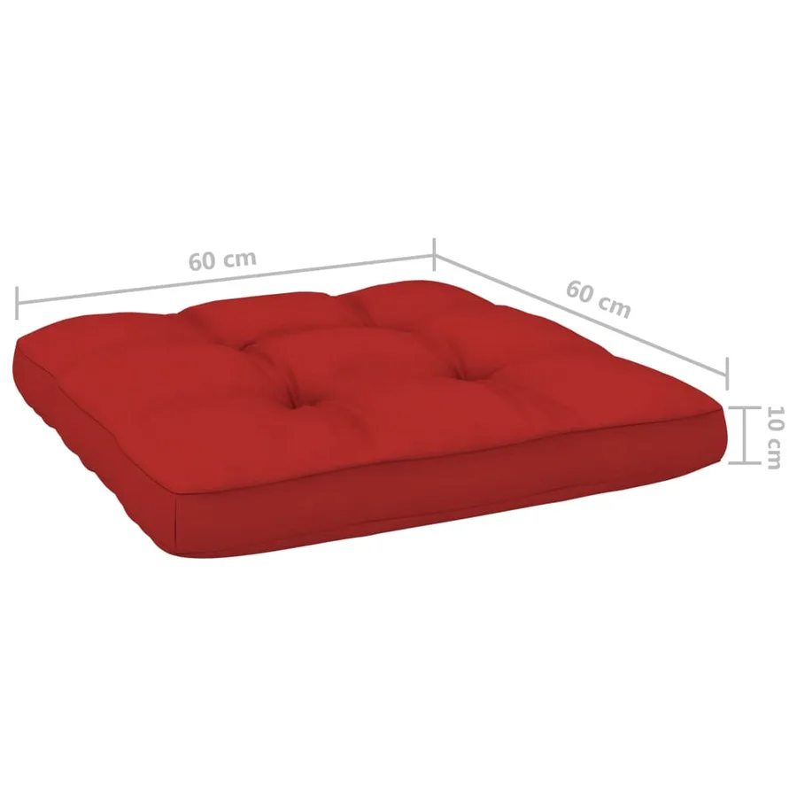 Chaise de jardin avec coussins rouge Bois de pin imprégné - 6