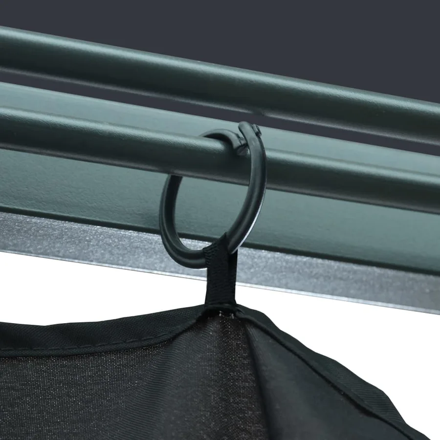 Tonnelle avec rideau et lumières LED 3x3 m Anthracite Aluminium - 9
