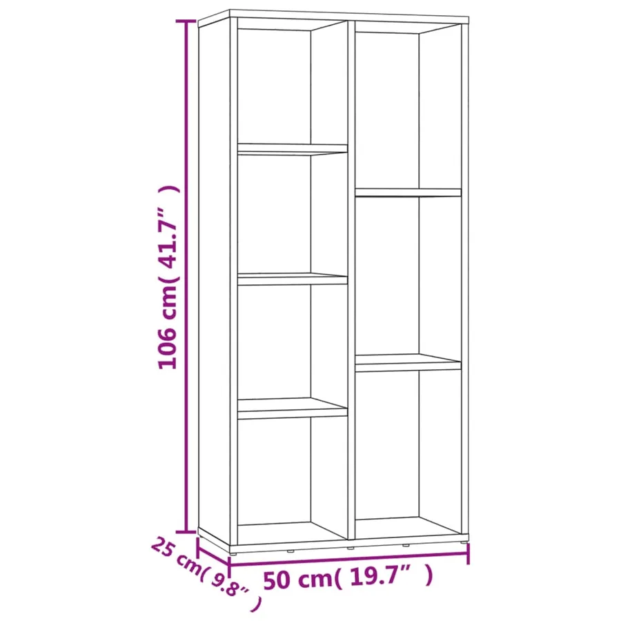 Bibliothèque Chêne Sonoma 50x25x106 cm Bois d’ingénierie - 7