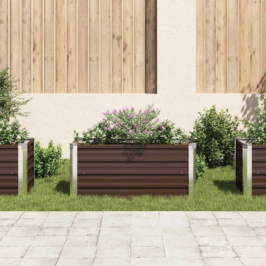 Lit surélevé de jardin Marron 100x40x45 cm Acier galvanisé - 3