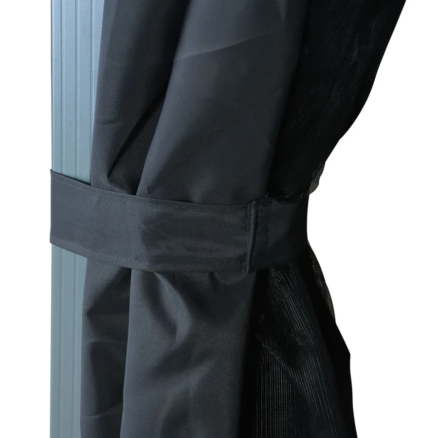Tonnelle avec rideau 300x300 cm Anthracite Aluminium - 6