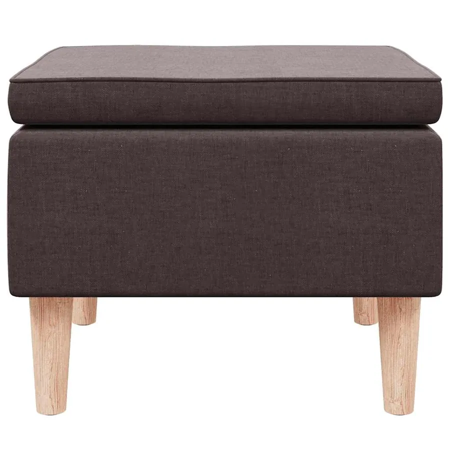 Tabouret avec pieds en bois Marron foncé Tissu - 5