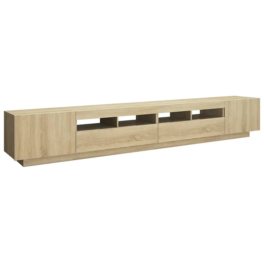 Meuble TV avec lumières LED Chêne sonoma 260x35x40 cm - 7