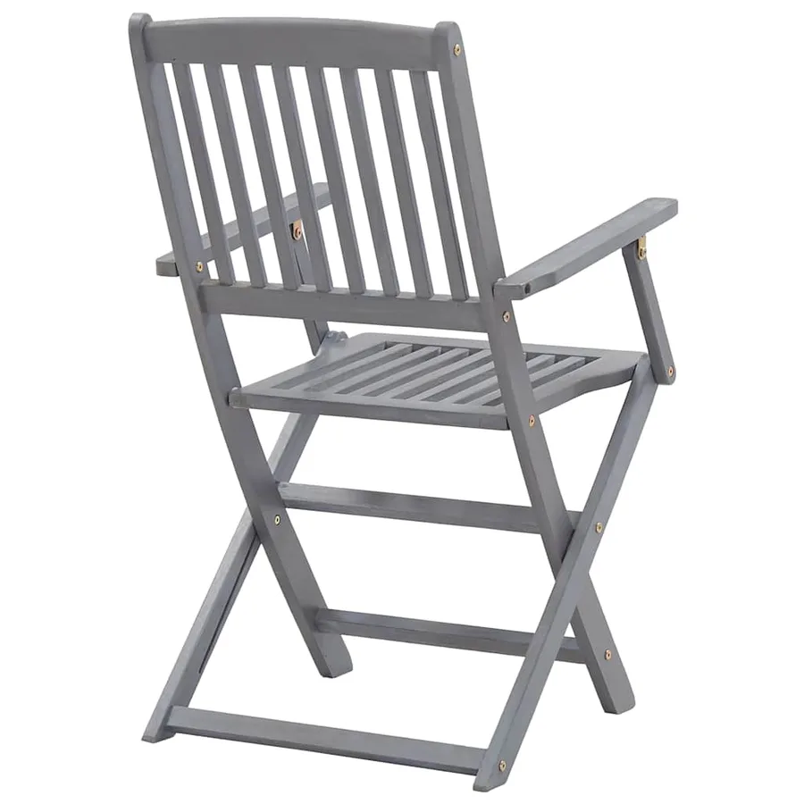 Chaises pliables d'extérieur lot de 4 et coussins Bois d'acacia - 12