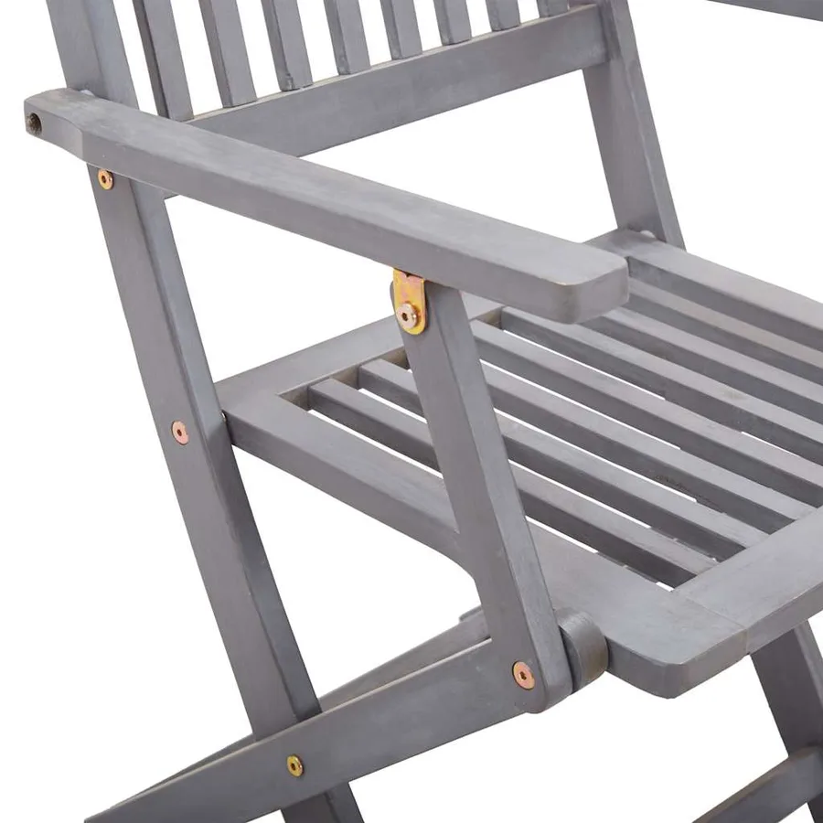 Chaises pliables d'extérieur lot de 4 et coussins Bois d'acacia - 18