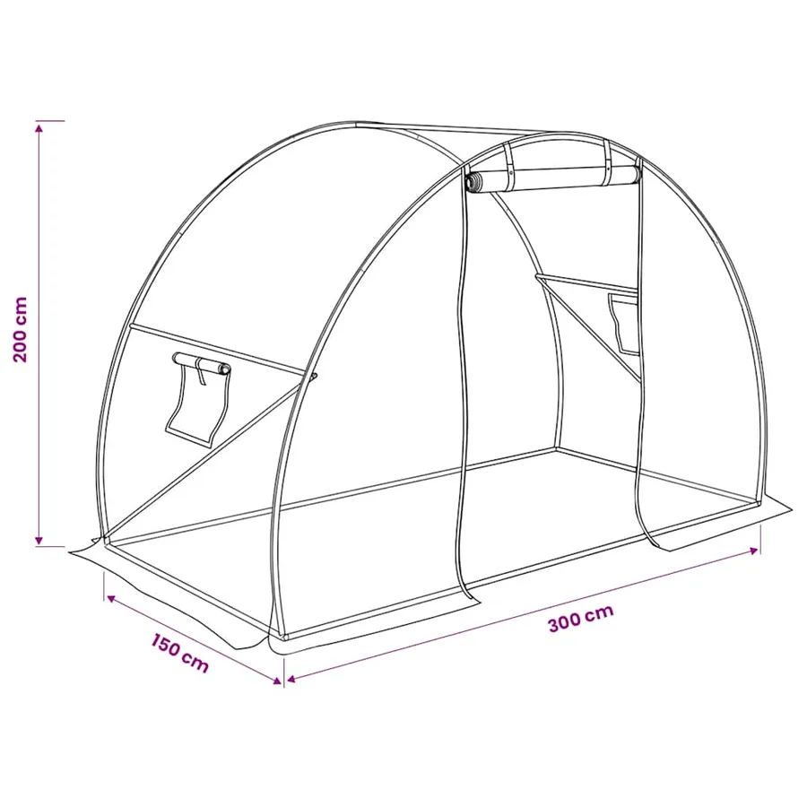 Serre 4,5 m² 300x150x200 cm - 12