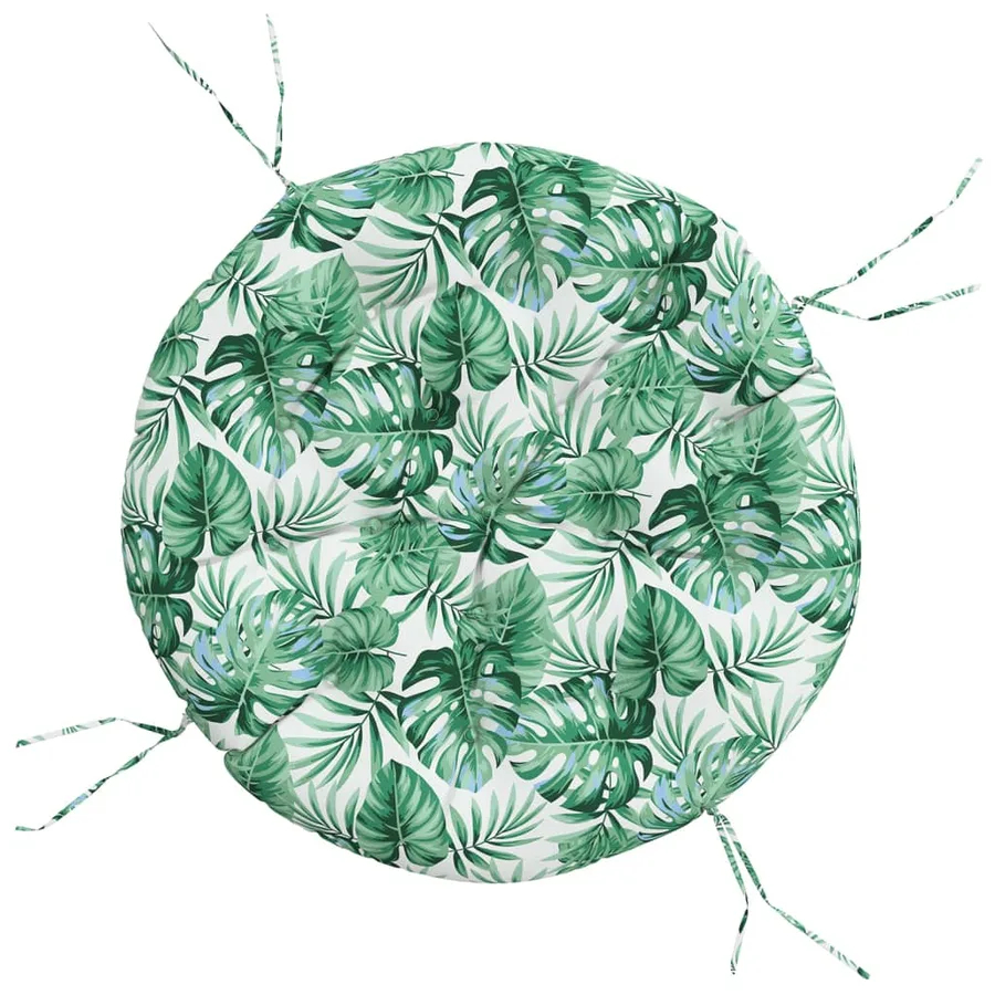 Coussin rond à motif de feuilles Ø 100 x11 cm tissu oxford - 2