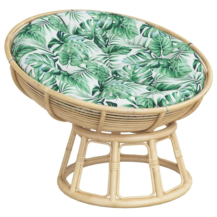 Coussin rond à motif de feuilles Ø 100 x11 cm tissu oxford - 3