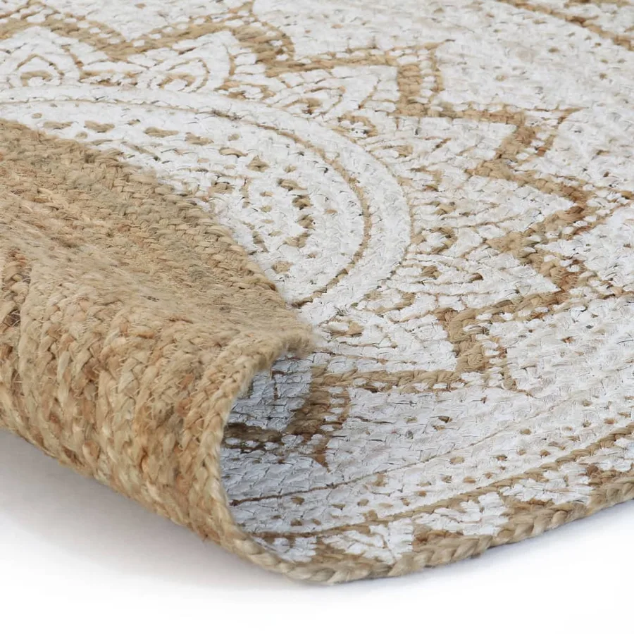 Tapis de sol Jute tressée imprimée 150 cm Rond - 2