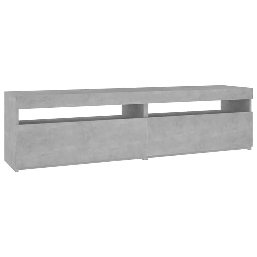 Meubles TV 2 pcs avec lumières LED Gris béton 75x35x40 cm - 2