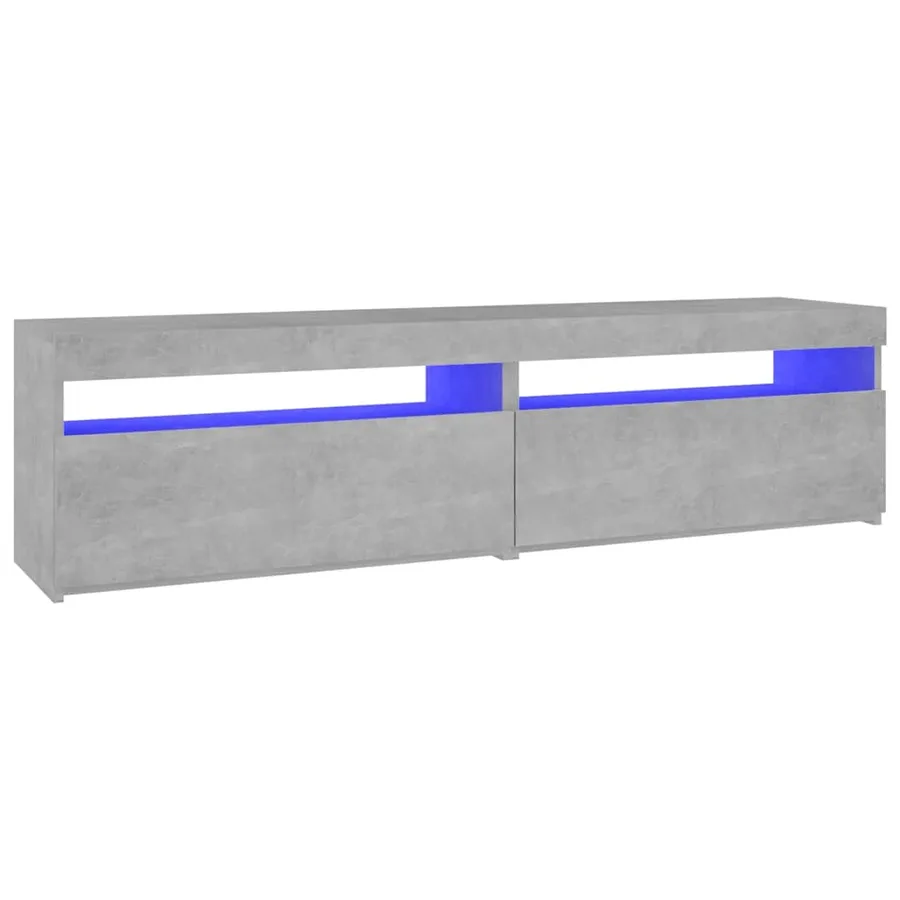 Meubles TV 2 pcs avec lumières LED Gris béton 75x35x40 cm - 6