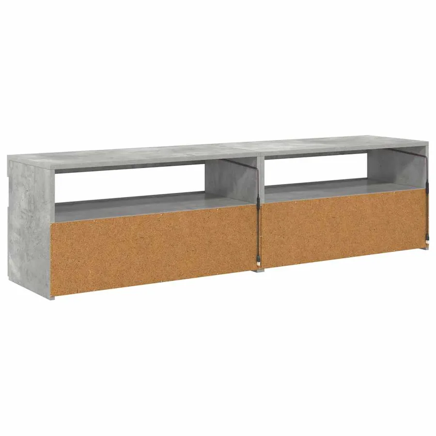 Meubles TV 2 pcs avec lumières LED Gris béton 75x35x40 cm - 9
