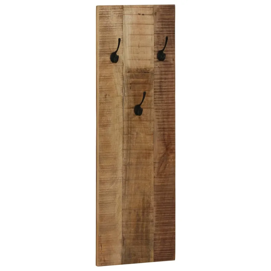 Porte-manteau mural 2 pcs Bois de manguier massif 36x110x3 cm - 10