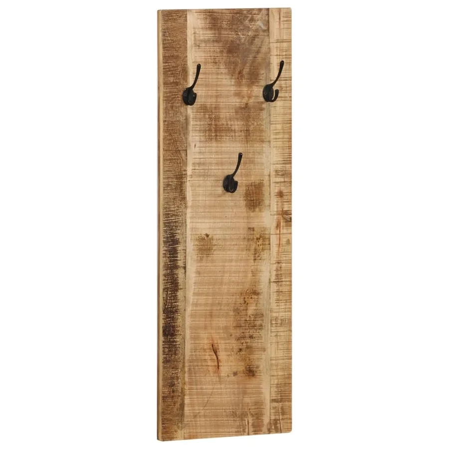 Porte-manteau mural 2 pcs Bois de manguier massif 36x110x3 cm - 2