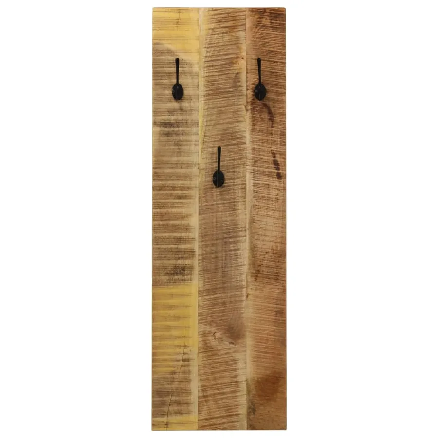 Porte-manteau mural 2 pcs Bois de manguier massif 36x110x3 cm - 3