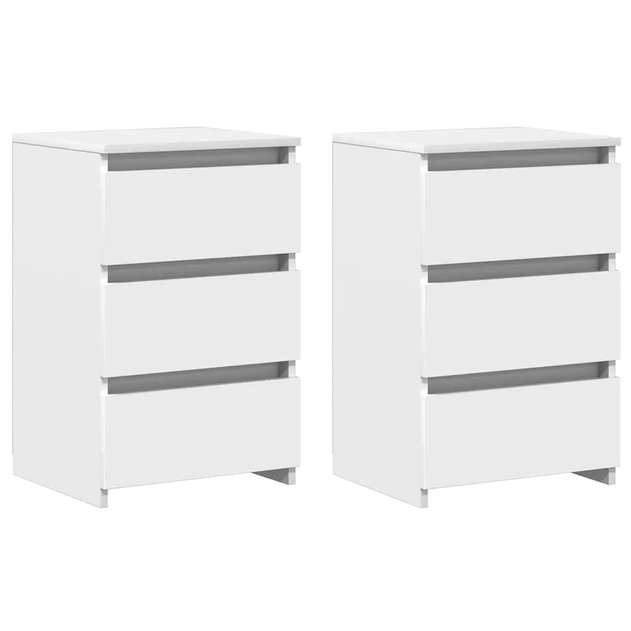 Tables de chevet 2 pcs blanc 40x35x62,5 cm bois d'ingénierie - 2