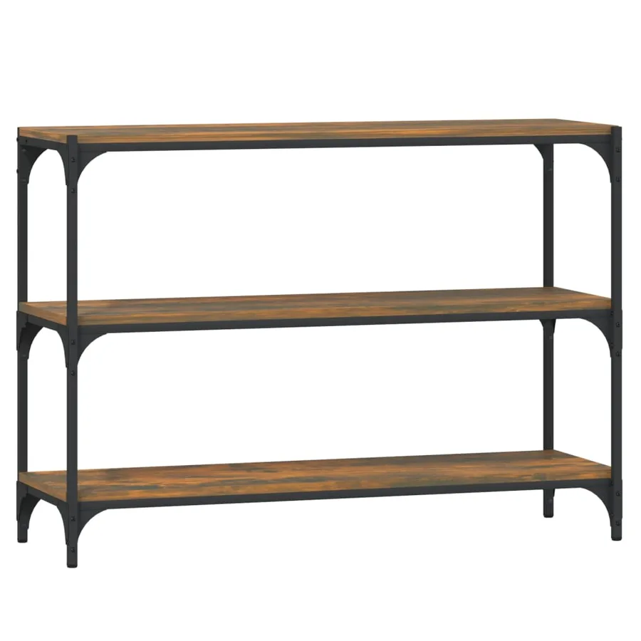 Bibliothèque Chêne fumé 100x33x70,5 cm Bois d'ingénierie acier - 2