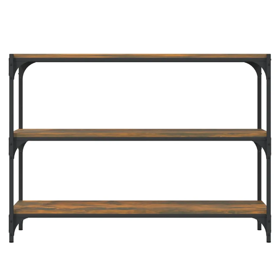 Bibliothèque Chêne fumé 100x33x70,5 cm Bois d'ingénierie acier - 5
